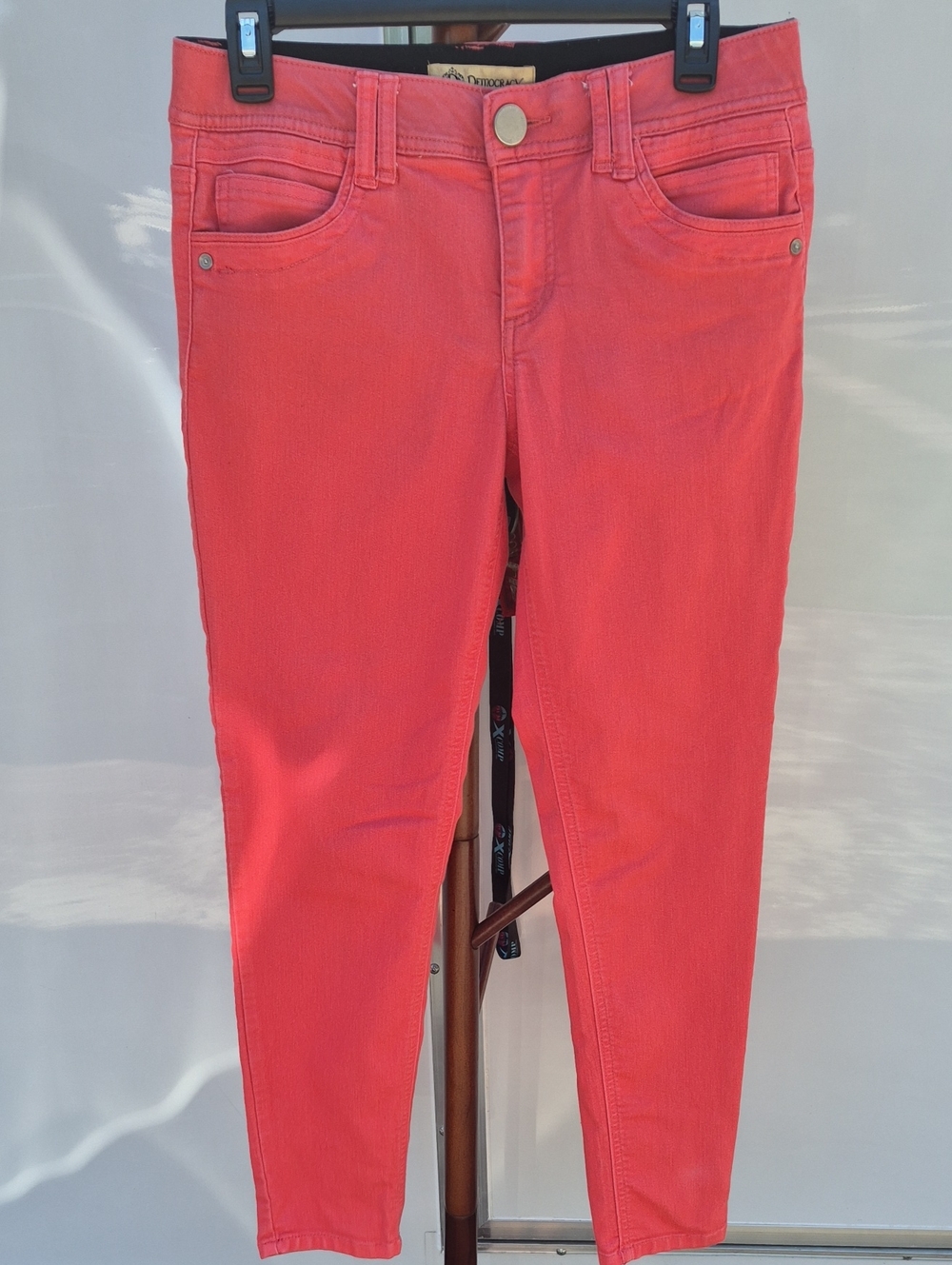 Democracy Coral Red "Ab" Technology Jeans